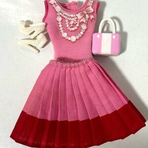 Barbie Pink and Red Fashion Dress Set